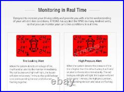 TPMS01 Car Tyre Pressure Monitoring System 4 Sensors Kits for XTRONS Android