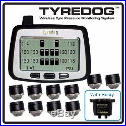 TYREDOG TD2000 10 Wheel Sensor Tire Pressure Monitor for RV, Trucks and Dullies
