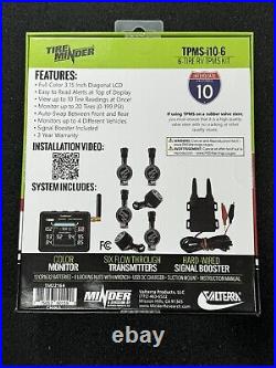 TireMinder i10 RV TPMS with 6 Flow Through Transmitters, Black BRAND NEW