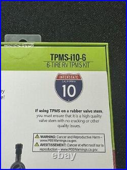 TireMinder i10 RV TPMS with 6 Flow Through Transmitters, Black BRAND NEW