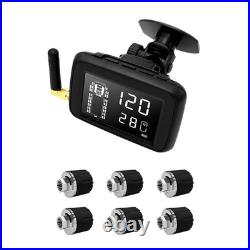 Truck RV TPMS Tire Pressure Monitoring System Wireless 6 Sensors 433.92MHz