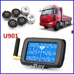 Truck TPMS Tyre Pressure Monitoring System Caravan Truck RV+ 6 Sensor Wire LCD