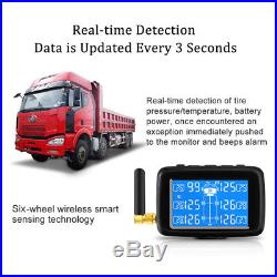Truck TPMS Wireless Tire Pressure Monitoring System LCD Display Repeater Sensor
