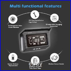 Truck Tire Pressure Monitoring System LCD Solar Wireless TPMS 10 External Sensor