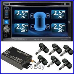 Tyre Pressure Monitor System 6 Internal Valve 22 Sensors TPMS DVD Video Car Set
