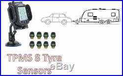 Tyre Pressure Monitoring System for CAR & CARAVAN 8 tyre sensors