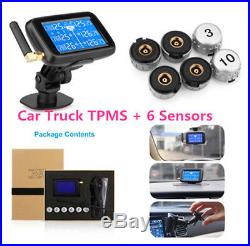 U901 Car TPMS Tire Pressure Monitoring System + 6 Sensors LCD Display for Truck