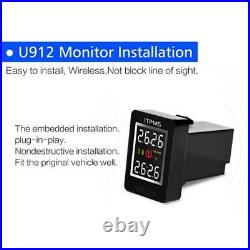 U912 Car Wireless Tire Pressure Monitoring System 4 Internal Anti-theft Sensors