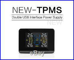 Universal Auto TPMS Tire Pressure Monitor System+4 Internal Sensors LCD Display
