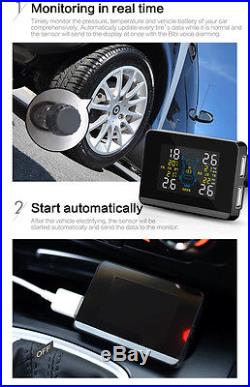 Universal Auto TPMS Tire Pressure Monitor System+4 Internal Sensors LCD Display