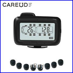 Universal LCD TPMS Tire Pressure Monitor System 8 Sensors + Repeater For Trailer