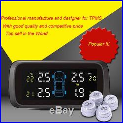 Wireless Car Tire Pressure Alarm With 4 External Sensor Monitoring Tpms System