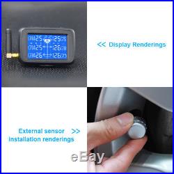 Wireless LCD TPMS Tire Pressure Monitor System + 6 External Sensors Bar/PSI -NEW