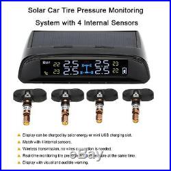 Wireless Solar Car TPMS Tire Pressure Monitor System 4 Sensors Color Screen B1G5