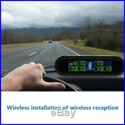 Wireless Solar TPMS Car Tire Tyre Pressure Monitor Monitoring System 6 Sensor