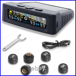 Wireless Solar TPMS LCD Car Tire Pressure Monitoring System +6 External Sensors