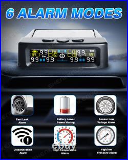 Wireless Solar TPMS LCD Car Tire Pressure Monitoring System +6 External Sensors