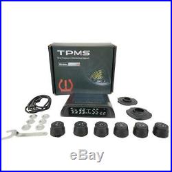 Wireless Solar TPMS LCD Car Tire Pressure Monitoring System + 6 External Sensors