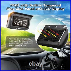Wireless Solar TPMS LCD Truck Tire Pressure Monitoring System 8 External Sensor