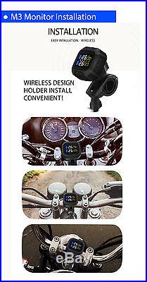 Wireless TPMS Motorcycle Tire Pressure Monitor System With 2 External Sensor