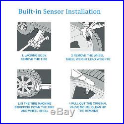 Wireless TPMS Tire Pressure Monitoring System 1 x Monitor + 4 x Internal Sensor