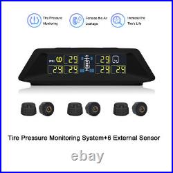 Wireless TPMS Tire Pressure Monitoring System Fits Car Tow with 6 External Sensors