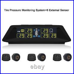 Wireless TPMS Tire Pressure Monitoring System Fits RV Tow with 6 External Sensors