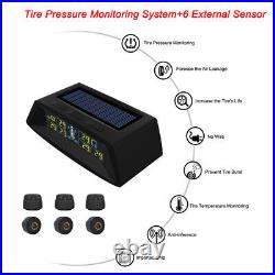 Wireless TPMS Tire Pressure Monitoring System Fits RV Tow with 6 External Sensors