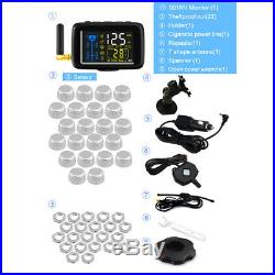 Wireless TPMS Truck Trailer Tire Pressure Monitoring System, 22 Tires Black