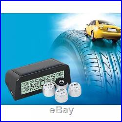 Wireless WINDEK Solar Power LED Display Car TPMS Tire Pressure Monitor 4x Sensor