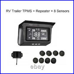 WonVon Solar TPMS Tyre Pressure Monitor System 8 Sensor with Repeater For Truck