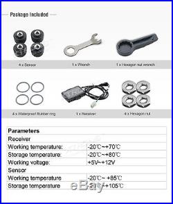 XTRONS TPMS01 Car Tire Pressure Monitoring System Wireless 4 External Sensors